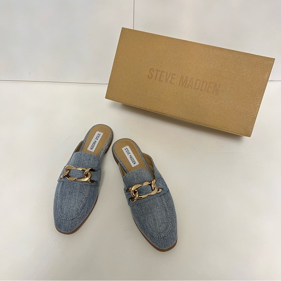 Steve Madden Cassady Loafer Mule In Light Denim Color- New In Box - Reemoly - Picture 6 of 10